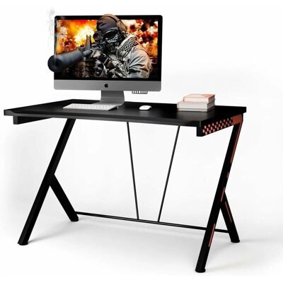 Bureau Gaming COSTWAY - Forme R 116cm - Ergonomique & Durable - Publicité Bureau Gaming COSTWAY - Forme R 116cm - Ergonomique & Durable - Publicité