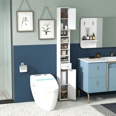 Costway Armario Alto de Baño - Ahorro de Espacio, Estantes Ajustables Costway Armario Alto de Baño - Ahorro de Espacio, Estantes Ajustables
