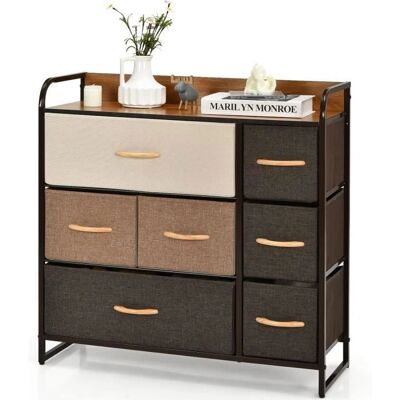 GOPLUS - Armadietto Basso 7Cassetti - 7 Tiroirs - Haut en Bois - Cabinet - Publicité GOPLUS - Armadietto Basso 7Cassetti - 7 Tiroirs - Haut en Bois - Cabinet - Publicité