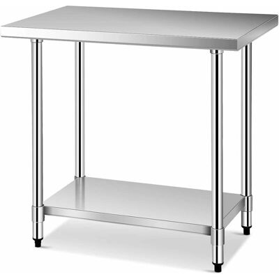 Costway - Mesa de Trabajo Acero Inoxidable Cocina - Work Table Costway - Mesa de Trabajo Acero Inoxidable Cocina - Work Table