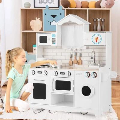 Costway Cuisine en Bois pour Enfants - Jeu de Rôle avec Lumières & Sons - Publicité Costway Cuisine en Bois pour Enfants - Jeu de Rôle avec Lumières & Sons - Publicité