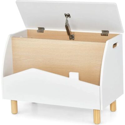 Estantería de Juguetes Costway con Exhibidor Abierto y Bisagra de Seguridad - Baúl de 60x33x44cm Estantería de Juguetes Costway con Exhibidor Abierto y Bisagra de Seguridad - Baúl de 60x33x44cm