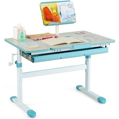 Costway - HeightAdjustableKidsDesk - Blauw - Bureauset Costway - HeightAdjustableKidsDesk - Blauw - Bureauset