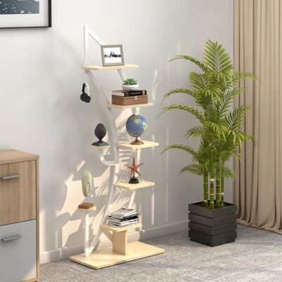 Costway - 7-plateaus maan plantenrek - wandmontage Costway - 7-plateaus maan plantenrek - wandmontage