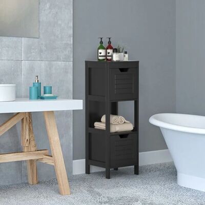 Costway - Badkommode aus Holz - Schwarz - Bathroom cabinet Costway - Badkommode aus Holz - Schwarz - Bathroom cabinet