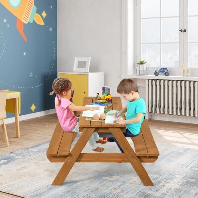 Costway - 3-in-1 Buitenactiviteitentafel - Paraplu - Kindertafel buiten Costway - 3-in-1 Buitenactiviteitentafel - Paraplu - Kindertafel buiten