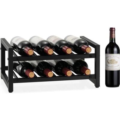 Costway Soporte para Botellas de Vino - 8 Botellas, Acero, Compacto Costway Soporte para Botellas de Vino - 8 Botellas, Acero, Compacto