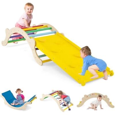 Costway Set de Escalada para Niños - 4 en 1 Rampa Reversible Costway Set de Escalada para Niños - 4 en 1 Rampa Reversible