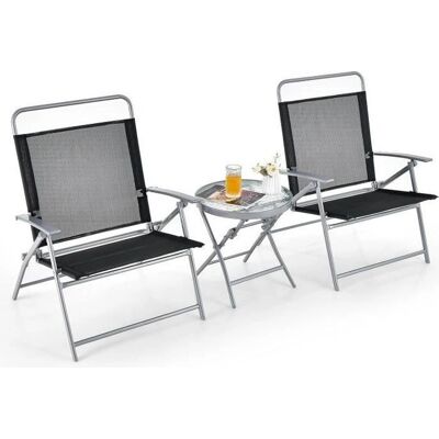 Conjunto de jardín Costway - Plegable, Mueble de 3 Piezas Conjunto de jardín Costway - Plegable, Mueble de 3 Piezas