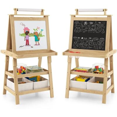 Caballetes de Dibujo para Niños Costway - Natural - 3 en 1 Caballetes de Dibujo para Niños Costway - Natural - 3 en 1