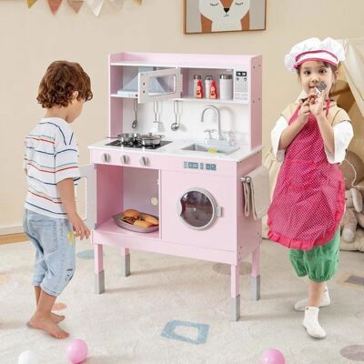 Costway - Cuisine pour enfants rose - 3 hauteurs - Lumières - Cuisine jouet - Publicité Costway - Cuisine pour enfants rose - 3 hauteurs - Lumières - Cuisine jouet - Publicité
