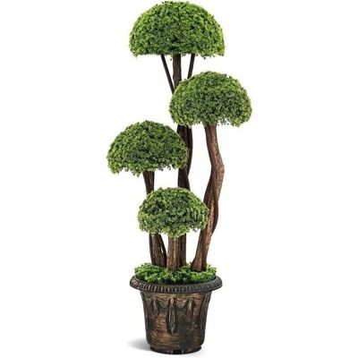Costway Árbol Topiario de Cedro Artificial - 90cm, Ciprés Falso con Maceta Costway Árbol Topiario de Cedro Artificial - 90cm, Ciprés Falso con Maceta