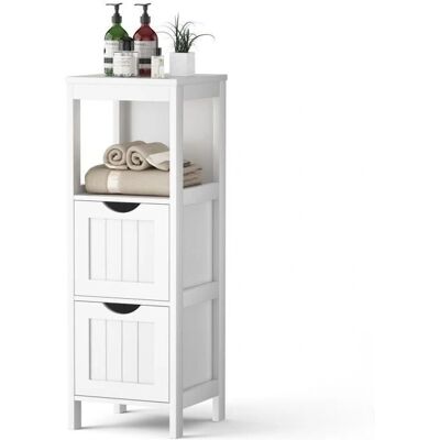 Costway Armario de baño blanco con cajones - 30x30x90cm Costway Armario de baño blanco con cajones - 30x30x90cm