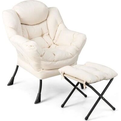 Sillón con Otomana Costway - Relajante, Grande, Estable Sillón con Otomana Costway - Relajante, Grande, Estable