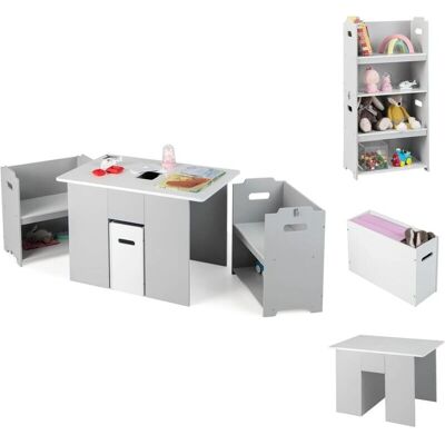 Conjunto de Mesa y Sillas Infantiles 4 en 1 COSTWAY Conjunto de Mesa y Sillas Infantiles 4 en 1 COSTWAY