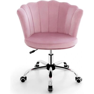 Silla de Oficina Ajustable Costway - Asiento Giratorio de Terciopelo Ergonómico Silla de Oficina Ajustable Costway - Asiento Giratorio de Terciopelo Ergonómico