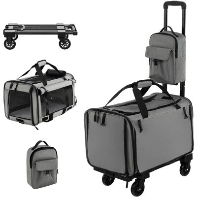 Transportín Plegable Costway con Ruedas - Bolsa de Viaje para Perros Gatos Transportín Plegable Costway con Ruedas - Bolsa de Viaje para Perros Gatos
