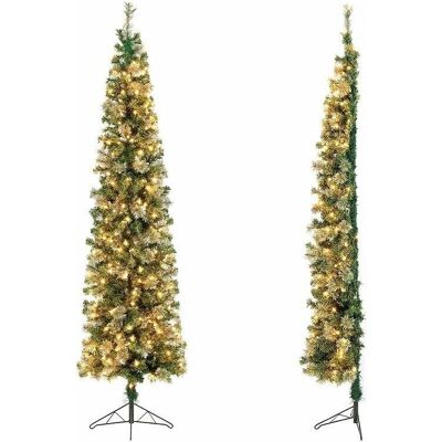 Costway Sapin de Noël Demi-Forme 210 cm avec Lumières - Publicité Costway Sapin de Noël Demi-Forme 210 cm avec Lumières - Publicité