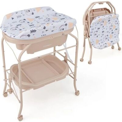 Costway Table à Langer Bébé avec Baignoire - 4 en 1 Portable, Pliable, Coussin PVC - Publicité Costway Table à Langer Bébé avec Baignoire - 4 en 1 Portable, Pliable, Coussin PVC - Publicité