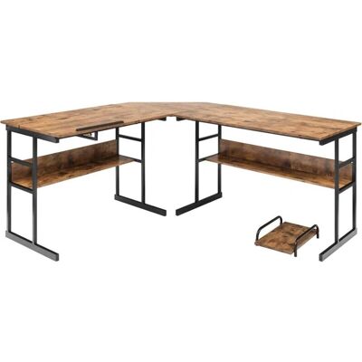 COSTWAY L-formet hjørnebord - Justerbar & Separerbar COSTWAY L-formet hjørnebord - Justerbar & Separerbar