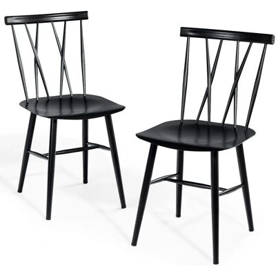 Costway 2-delige Set Metalen Eetkamerstoelen - Industrieel Stijl Costway 2-delige Set Metalen Eetkamerstoelen - Industrieel Stijl