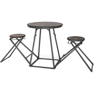 Costway - Bartisch-Set - Rustikalbraun - 206,5 x 77,5 x 90 cm - 2 Personen Costway - Bartisch-Set - Rustikalbraun - 206,5 x 77,5 x 90 cm - 2 Personen