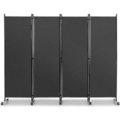 Divisor de ambientes de 4 paneles con ruedas bloqueables - Privacidad Divisor de ambientes de 4 paneles con ruedas bloqueables - Privacidad