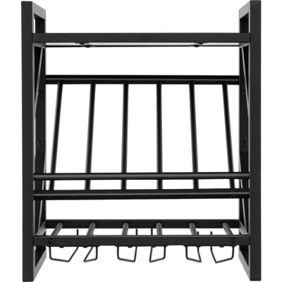 Costway Vægvinholder - Holder 10 Flasker & 12 Glas - Pladsbesparende Costway Vægvinholder - Holder 10 Flasker & 12 Glas - Pladsbesparende