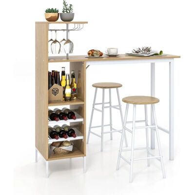 Costway - Ensemble de Table et Chaises de Bar - Style Industriel - 120cm - Publicité Costway - Ensemble de Table et Chaises de Bar - Style Industriel - 120cm - Publicité