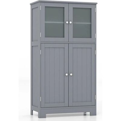COSTWAY Armoire de Salle de Bain avec 4 Portes - Rangement Moderne - Publicité COSTWAY Armoire de Salle de Bain avec 4 Portes - Rangement Moderne - Publicité