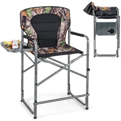 Silla Plegable de Caza con Mesa Lateral - Exterior de Costway Silla Plegable de Caza con Mesa Lateral - Exterior de Costway