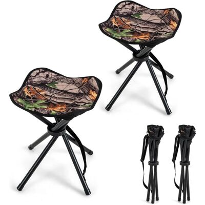 Costway 2 Taburetes Plegables para Camping - Ligeros, Portátiles, con Correa para Hombro Costway 2 Taburetes Plegables para Camping - Ligeros, Portátiles, con Correa para Hombro