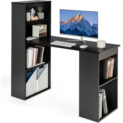 Costway Escritorio Reversible con Estantería - Oficina Moderna con Almacenamiento de 6 Niveles Costway Escritorio Reversible con Estantería - Oficina Moderna con Almacenamiento de 6 Niveles