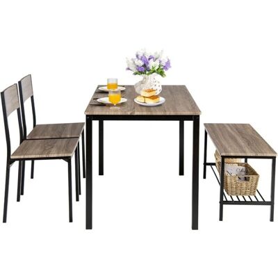 Costway Modelo - Juego de Comedor Industrial de 4 Piezas Costway Modelo - Juego de Comedor Industrial de 4 Piezas
