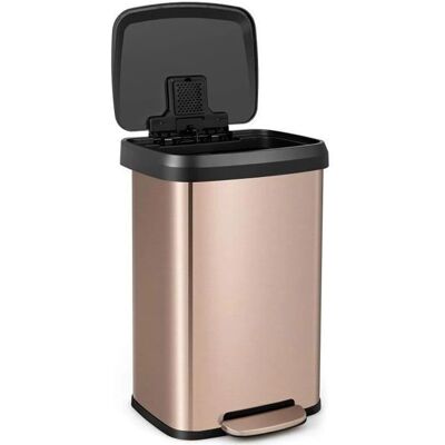Costway Cubo de Basura de Acero Inoxidable de 50L - Cubo de Cocina con Pedal Costway Cubo de Basura de Acero Inoxidable de 50L - Cubo de Cocina con Pedal