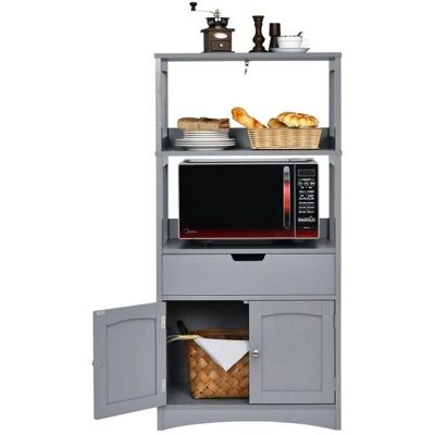 Armario de almacenamiento Costway con estantes - Mueble compacto blanco para baño y cocina Armario de almacenamiento Costway con estantes - Mueble compacto blanco para baño y cocina