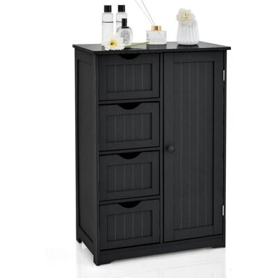 Armario de baño Costway con cajones y puerta - Almacenamiento seguro Armario de baño Costway con cajones y puerta - Almacenamiento seguro