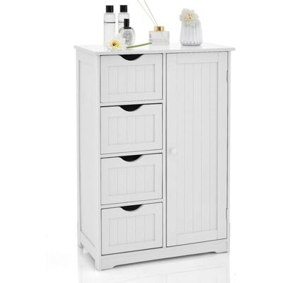 Costway Armoire de Salle de Bain avec 4 Tiroirs - Rangement - Publicité Costway Armoire de Salle de Bain avec 4 Tiroirs - Rangement - Publicité