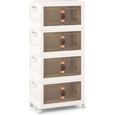Costway - 4-Box Stackable - PP Material - Storage Cabinet Costway - 4-Box Stackable - PP Material - Storage Cabinet