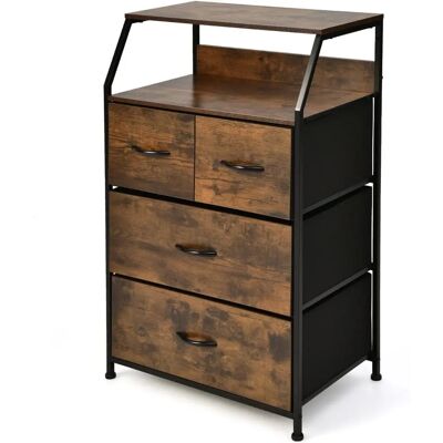 Costway - 4 Fabric Drawers - Metal Frame - Aufbewahrungsschrank Costway - 4 Fabric Drawers - Metal Frame - Aufbewahrungsschrank