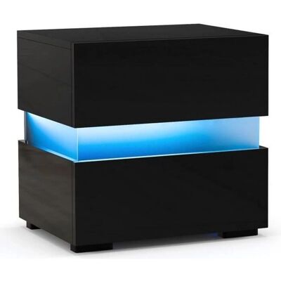 Mesita de Noche LED con Cajones y Control Remoto - Mesita Mesita de Noche LED con Cajones y Control Remoto - Mesita