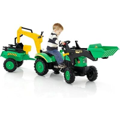Tracteur 3 en 1 pour enfants avec excavatrice et remorque - Véhicule jouet - Publicité Tracteur 3 en 1 pour enfants avec excavatrice et remorque - Véhicule jouet - Publicité