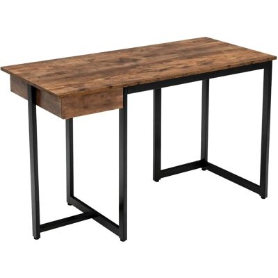 Escritorio COSTWAY 120cm con Cajón - Marco de Metal, Pies Ajustables, Oficina y Hogar Escritorio COSTWAY 120cm con Cajón - Marco de Metal, Pies Ajustables, Oficina y Hogar