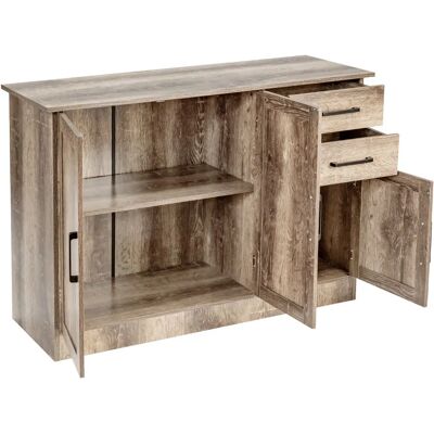 Costway Credenza de Cocina - Amplio Buffet de 3 Puertas con Estante Ajustable Costway Credenza de Cocina - Amplio Buffet de 3 Puertas con Estante Ajustable