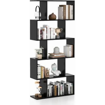 Bibliothèque Costway - Rangement Vertical en Forme de S 5 Niveaux - Décoration Maison Bureau - Publicité Bibliothèque Costway - Rangement Vertical en Forme de S 5 Niveaux - Décoration Maison Bureau - Publicité