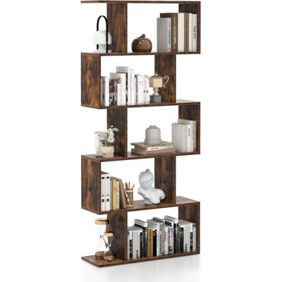 Estantería Costway con 6 Niveles - Forma de S en Madera Estantería Costway con 6 Niveles - Forma de S en Madera