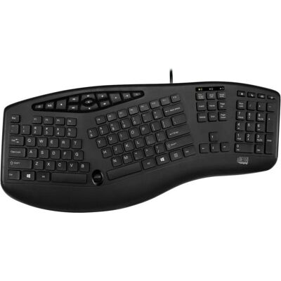Clavier Ergonomique USB Adesso AKB-160UB-UK - Publicité Clavier Ergonomique USB Adesso AKB-160UB-UK - Publicité
