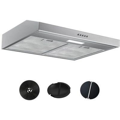 Firegas - Hotte compacte - 60 cm, 3 niveaux, LED, filtre charbon - Publicité Firegas - Hotte compacte - 60 cm, 3 niveaux, LED, filtre charbon - Publicité