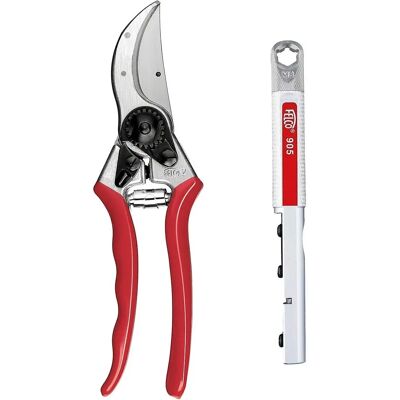 Felco Model 2 Red Secateurs with Sharpener Felco Model 2 Red Secateurs with Sharpener