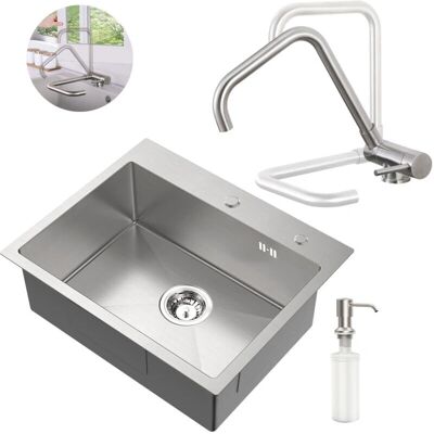 AURALUM - MAX - 55×45 cm - Cepillado - Fregadero AURALUM - MAX - 55×45 cm - Cepillado - Fregadero